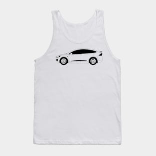 Tesla Model X Black Outline Tank Top